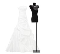 OUPAIAI Maniqui Femenino Costura Mujer Busto de Señora Maniquies Torso, Diseño Único del Hombro Coser El Torso Soporte Metálico Ajustable Altura Maniquí de Vestuario(Black,A)