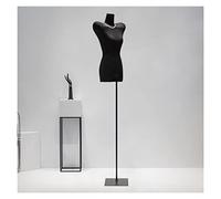 OUPAIAI Maniqui Femenino Costura Mujer Busto de Señora Maniquies Torso, Diseño Único del Hombro Coser El Torso Soporte Metálico Ajustable Altura Maniquí Vestuario(Black,A)