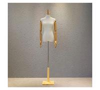OUPAIAI Maniqui Femenino Costura Mujer Busto de Señora Maniquies Torso, Soporte de Ropa Rango de Altura 47,2 "- 71,6" Torso de Maniquí Femenino con Base de Madera(Natural,B)