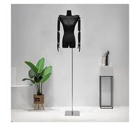 OUPAIAI Maniqui Femenino Costura Mujer, Maniquí Busto de Señora Diseño del Hombro Warp Ajustable Torso del Maniquí Sastre Barandilla de Haya para Mostrar Ropa Y Joyas(Silver,A)