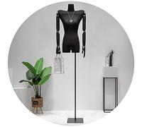 OUPAIAI Maniqui Femenino Costura Mujer, Maniquí Busto de Señora Diseño Hombro Warp Torso Maniquí Sastre con Un Brazo Haya, Altura Ajustable 65,7-87,4 Pulgadas(Black,A)