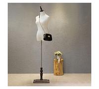 OUPAIAI Maniqui Torso Femenino Costura Mujer Busto de Señora Maniquies Torso, Exhibición Torso Maniquí Sastre Base de Madera con Altura Ajustable Exhibición de Ropa Y Joyas(Brown,C)