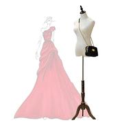 OUPAIAI Maniqui Torso Femenino Costura Mujer Busto de Señora Maniquies Torso, Exhibición Torso Maniquí Sastre Base Madera con Altura Ajustable Exhibición de Ropa Y Joyas(Brown,B)