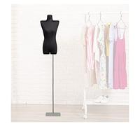 OUPAIAI Maniqui Torso Femenino Costura Mujer, Cuerpo Maniquí Coser El Torso Altura Ajustable Base Metálica para La Exhibición Ropa Y Joyas, 3 Tipos Base(Silver,A)