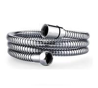 Oupukle Manguera de ducha de 1,25 m, Flexo de ducha de acero inoxidable con cabezal de latón doble premium para ducha de mano