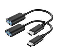 OUQYLG Adaptador USB C a USB 3.0 [2 unidades], cable adaptador USB C a USB A hembra, cable de datos USB tipo C a USB OTG de 5 Gbps para MacBook Pro/Air 2020/2018, iPad Pro, Galaxy S20 S20+ y más, 0.65
