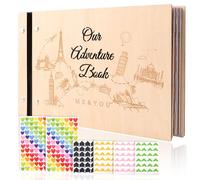 Our Adventure Book - Álbum de fotos, álbum de fotos, diario de viaje, aniversario, boda, despedida de soltera, regalos para novia, pareja, recién casados, kit de diario de viaje para parejas, novio