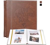 Our Adventure Book Album Fotos Autoadhesivo Album de Fotos Para Pegar y Escribir, portada de texto de cuero álbum de fotos de viaje de aniversario, boda, navidad, cumpleaños del niño, 40 páginas