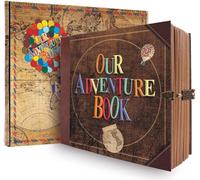 Our Adventure Book scrapbook, 146 Páginas album fotos para pegar y escribir, Estilo Retro álbum de Fotos de Viaje de Bricolaje/Libro de Bodas de Aniversario, Semana Santa, Regalos de San Valentín