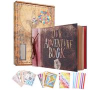 Our Adventure Book Scrapbooking album,3d Retro Letra En Relieve Hard Cover Movie Up,11.9 X 7.6 Inch,Album Fotos Para Pegar Y Escribir Regalos De San ValentíN,CumpleañOs Y Aniversario