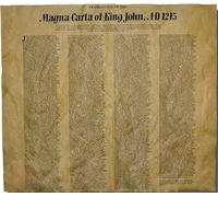 Our Amendments Magna Carta del Rey Juan, 1215. Traducción al inglés del latín Original Impreso en pergamino Antiguo Genuino