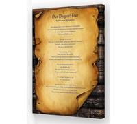 Our Deepest Fear Marianne Williamson Wall Art: Vintage Modern Inspirational Print for Decor(Framed,16x24inch(40x60cm))