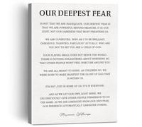 Our Deepest Fear Motivational Quote Inspirational Poem Wall Art Canvas Print for Home Office Bedroom(Unframed,12x18inch(30x45cm))
