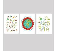 Our Earth Collection - Impresiones artísticas para pared infantil de 20 x 25 cm, arte de pared para niños, decoración de habitación infantil, decoración de guardería, impresión del alfabeto temático