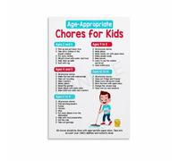 Our Family Jobs Chart, Rotating Chores by Age for Toddler to Teen, Reusable Magnetic Wall Decor for Refrigerator, Command Center, Dorm(Framed,08x12inch(20x30cm))