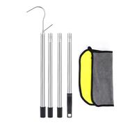 our fave Accesorio de limpieza de piscina multiusos con mango telescópico de 1,6 m y gancho de acero inoxidable resistente, gancho telescópico de limpieza de piscinas