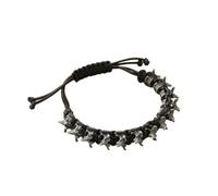 our fave Aleación ajustable de hueso de dragón trenzado estilo punk para hombres y mujeres, accesorio de moda de aleación trenzada, color negro, m, como se describe
