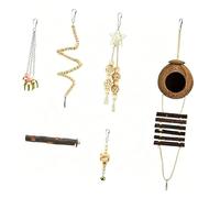 our fave Atractiva colección Avian Play con puente oscilante de refugio y varios componentes masticables, accesorios para jaula de cacatúas