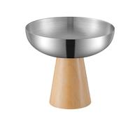 our fave Base de madera y soporte de postre de acero inoxidable, elegante taza para servir helado, ensalada de frutas y aperitivos, al aire libre, taza de postre