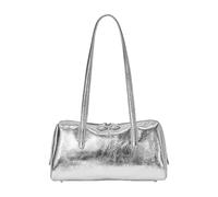 our fave Bolso de hombro coreano de gran capacidad de piel sintética suave para las axilas, bolso de mano informal con asa superior para las axilas, Silver, One Size
