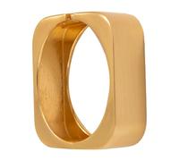 our fave Brazalete clásico cuadrado ancho moderno de aleación brillante de metal dorado o plateado, pulseras gruesas de oro o plata para mujer, talla única, como se describe