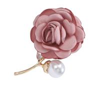 our fave Broche de flor de rosa 3D para mujer, broche floral para solapa, broche de chal, broche de vestido de boda, broche para fiesta de boda, 5.6*3.8cm, Tela; metal, No es una piedra preciosa