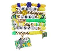 our fave Colección de pulseras con cuentas y detalles de aleación, unisex, joyería de muñeca para fanático de la amistad, One Size, como se describe