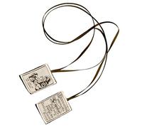 our fave Collar católico bordado de escapulario marrón de Nuestra Señora del Monte para mujer, Pendant Size: 4.7x3.3cm, Neck Lanyard Length: 54cm, tela, No es una piedra preciosa