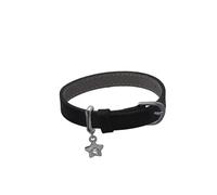 our fave Elegante pulsera de cuero de acero Ti con dije de estrella con cierre ajustable, One Size, como se describe