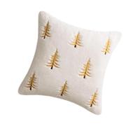our fave Funda de cojín decorativa de piel sintética bordada con árbol de Navidad, decoración del hogar, sofá, dormitorio, accesorios de Navidad, funda de almohada bordada