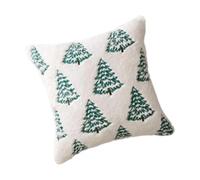 our fave Funda de cojín decorativa de piel sintética bordada con árbol de Navidad, decoración del hogar, sofá, dormitorio, accesorios de Navidad, funda de almohada bordada