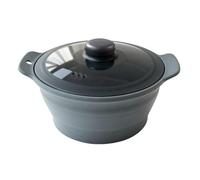 our fave - Juego de ollas pequeñas plegables de silicona con cesta, para cocinar en microondas, verduras, pescado, arroz, base antideslizante, contenedor de silicona para vaporizar
