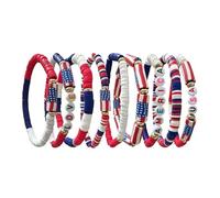 our fave Juego de pulseras apilables de arcilla para celebraciones del 4 de julio