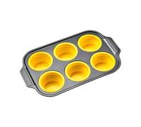 our fave Molde plegable de silicona para magdalenas de 12 o 6 tazas, moldes antiadherentes para hornear fácilmente y en materiales de grado alimenticio