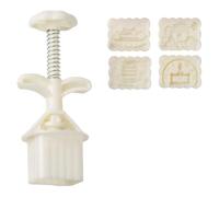 our fave Moon Cakes - Juego de moldes para tartas de 25/50 g, 3D, cuadrado, patrón cultural, prensa de galletas para hornear y festivales de otoño con 4 sellos