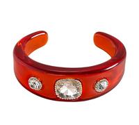 our fave Pulsera abierta geométrica inspirada con detalles de cristal de resina para mujer, joyería de moda para fiestas, joyería de muñeca, talla única, como se describe