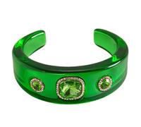 our fave Pulsera abierta geométrica inspirada con detalles de cristal de resina para mujer, joyería de moda para fiestas, joyería de muñeca