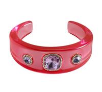 our fave Pulsera abierta geométrica inspirada con detalles de cristal de resina para mujer, joyería de moda para fiestas, joyería de muñeca