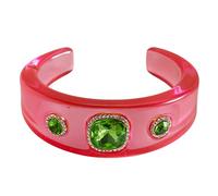 our fave Pulsera abierta geométrica inspirada con detalles de cristal de resina para mujer, joyería de moda para fiestas, joyería de muñeca