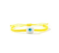 our fave Pulsera ajustable de cordón de algodón con cuentas de cristal de ojo de tambor, joyería minimalista para mujer, versátil para uso diario, cadena de mano, One Size, como se describe