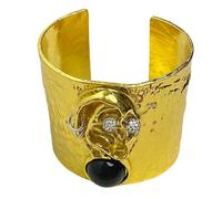 our fave Pulsera ancha con diseño artístico único de cara humana, ajustable, inspirado en el gótico, unisex, joyería de mano elegante y ajustable, One Size, como se describe, como se describe