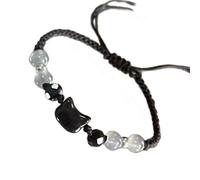 our fave Pulsera de lentejuelas acromática con diseño de gato de ajuste casual, joyería unisex para el año de nacimiento y pareja a juego, One Size, como se describe