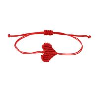 our fave Pulseras a juego para parejas, tejidas a mano, cuerda de algodón, nudo y corazón, símbolo de aniversario o boda, One Size, como se describe