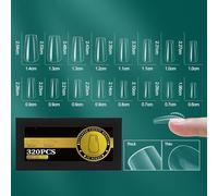 our fave Uñas postizas cortas francesas con acabado transparente y varios tamaños, uñas postizas para uñas de gel natural o uso en salón de belleza