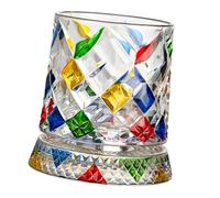 our fave Vasos de whisky giratorios pintados a mano con base giratoria de 360 grados, vasos de cristal para decoración del hogar