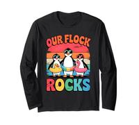Our Flock Rocks Penguins Sunglasses Fun Manga Larga