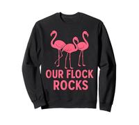 Our Flock Rocks Pink Flamingo Funny Matching Family Group Sudadera