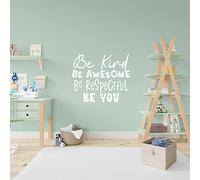 Our Fun Wall Sticker for The Living Room or Hallway - Be Kind Be Awesome Be Respectful Be You - Calcomanías para la oficina - Blanco - Pequeño - WS6