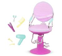 Our Generation - Adjustable Salon Chair Playset - Hair Dryer & Styling Tools - 18-Inch Doll Accessories - Pretend Play - Toys for Kids Ages 3 & Up - Sitting Pretty Salon Chair