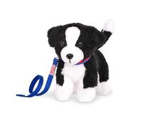 Our Generation Border Collie Cachorro 15 cm | Perro de peluche con piernas móviles y accesorios | Compañero perfecto para viajes, juegos y aventuras | Recomendado a partir de 3 años